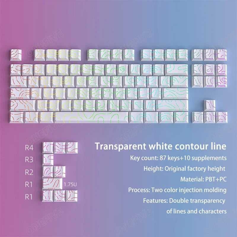 Contour 4.0 Side Engraved Keycap PBT Translucent 97 Key Gaming