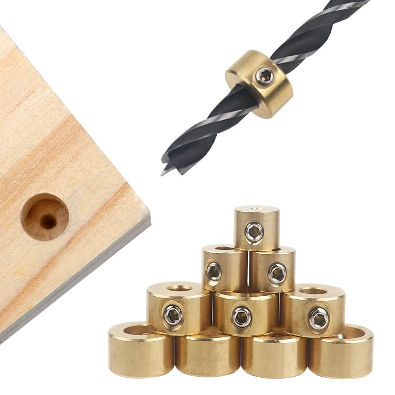 Brass Drill Bit Depth Stop Collar Set — 3mm to 12m - View 1