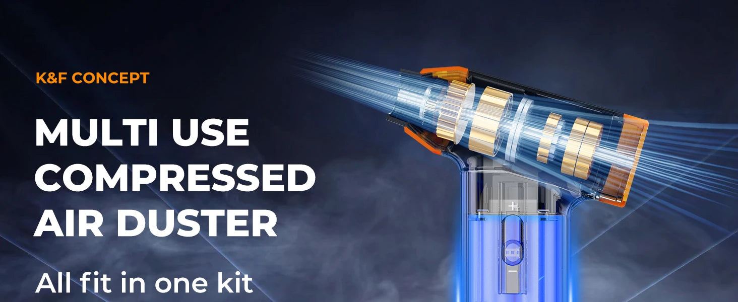 K&F Concept Cordless Electric Air Duster – PC, Laptop & Camera Cleaner