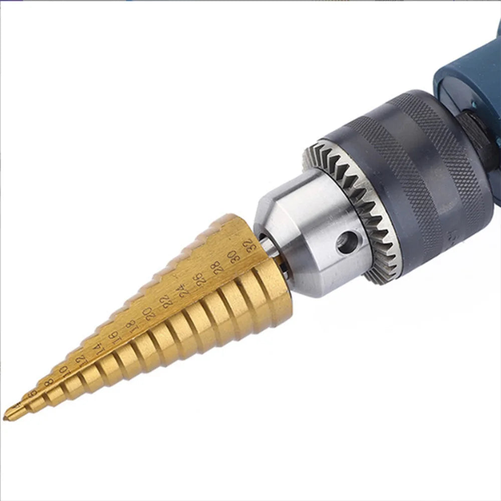 HSS Step Drill Titanium Plated Hexagonal shank straight groove bit