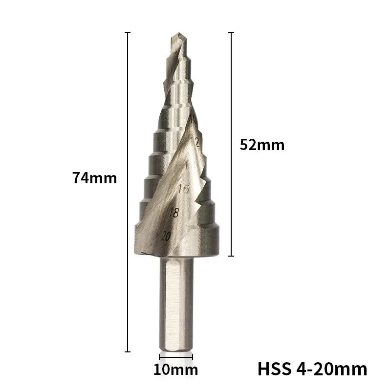Hex Shank Pagoda Step Drill Bit — 4mm to 32mm Cone Drill for Metal