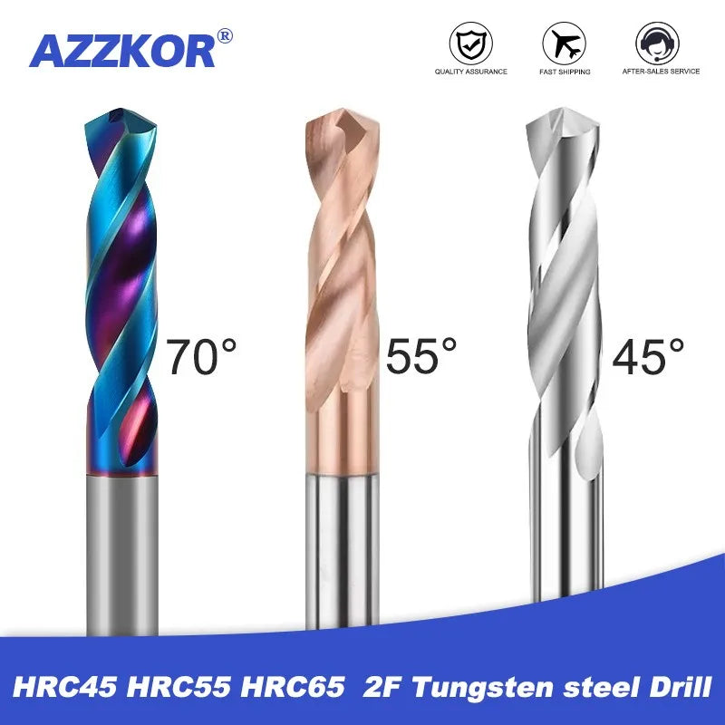 Carbide CNC Drill Bit — HRC45/55/65 Tungsten Steel for CNC & Engrav...