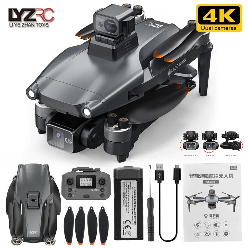 L600 PRO / PRO MAX Drone 4K Profesional Dual Camera 3-axis Gimbal