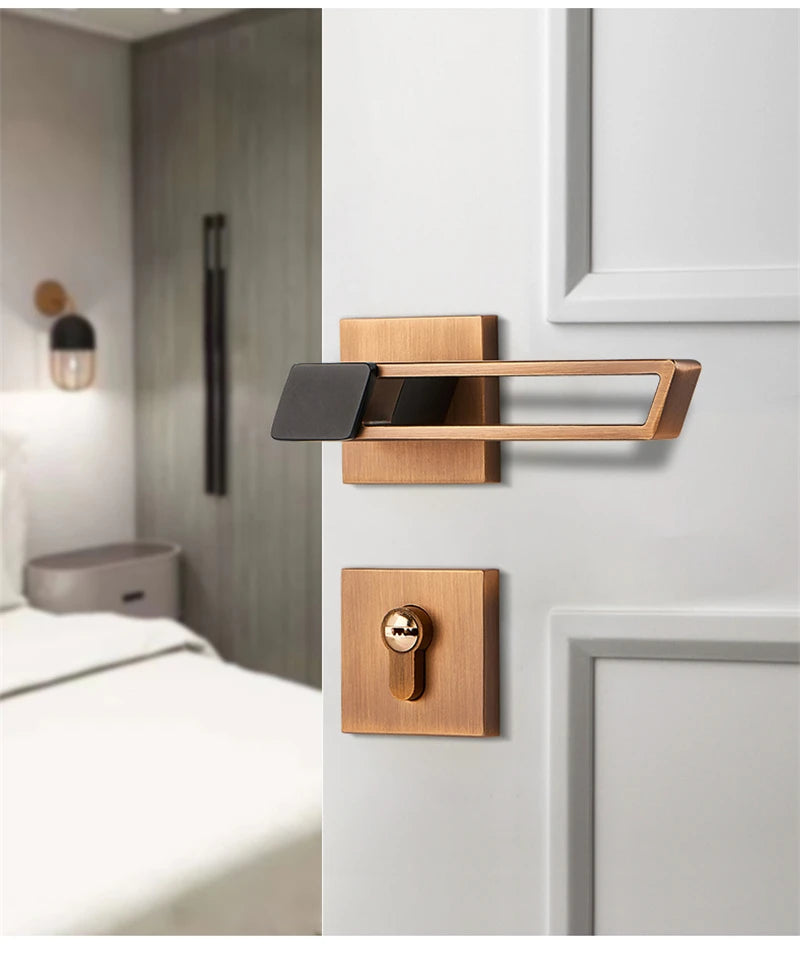 Interior Zinc Alloy Silent Anti-theft Door Lock Security Mute Door