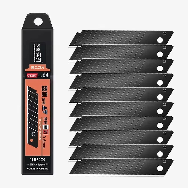 100/10PCS Carbon Steel Replace Utility Knife Blade 100mm*18mm Black
