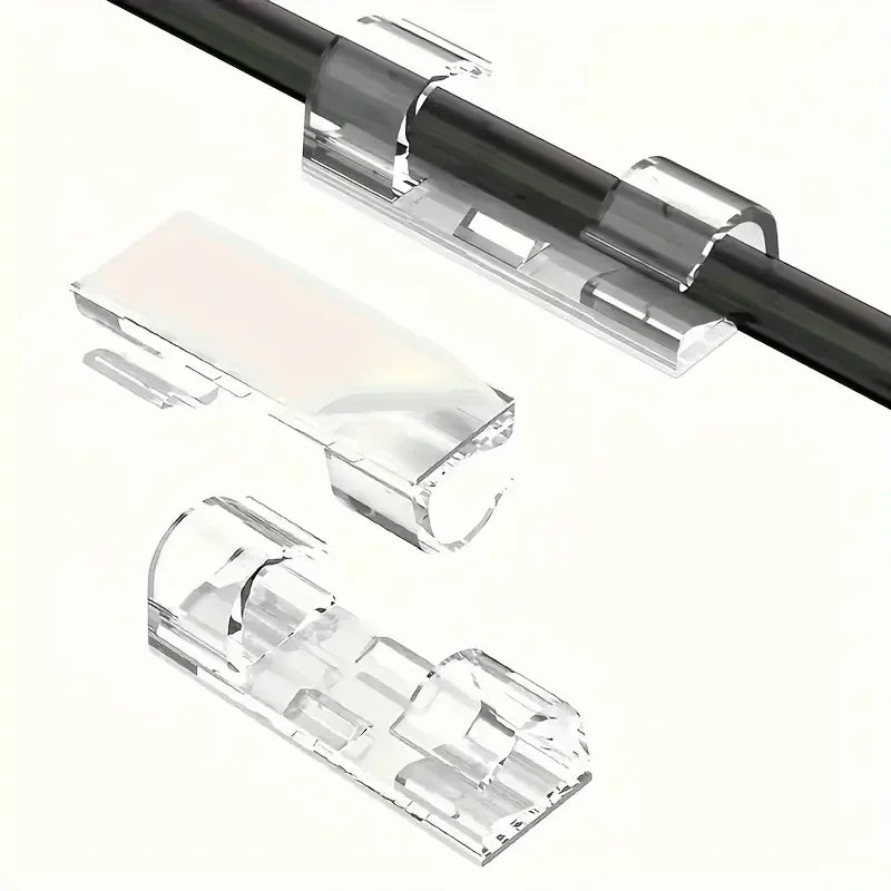 Clear Plastic Cable Clips - Transparent Wire Organizers for Wall &