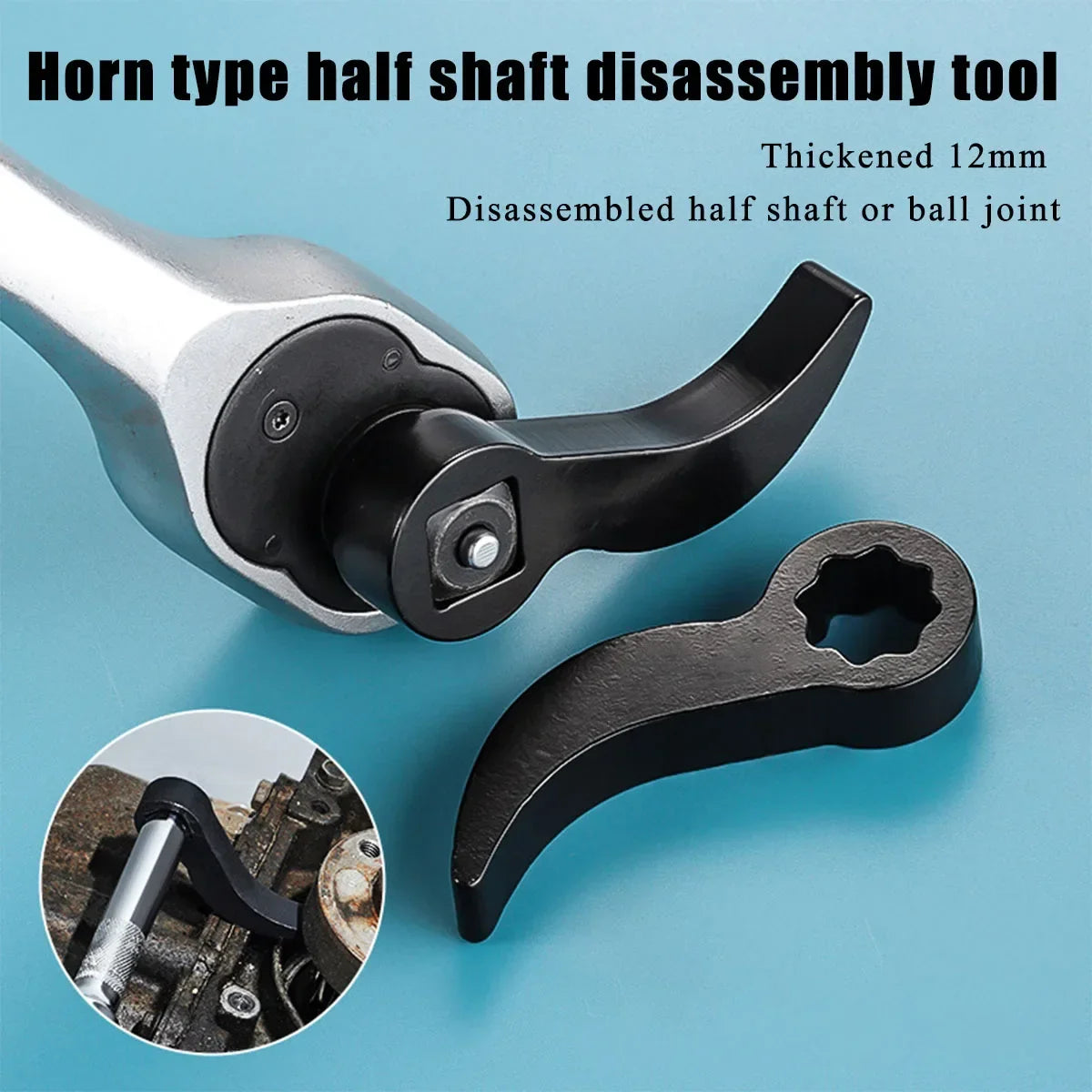 2Pcs Car Angle Type Half Axle Disassembly Tool Drive Pry bar Adapter