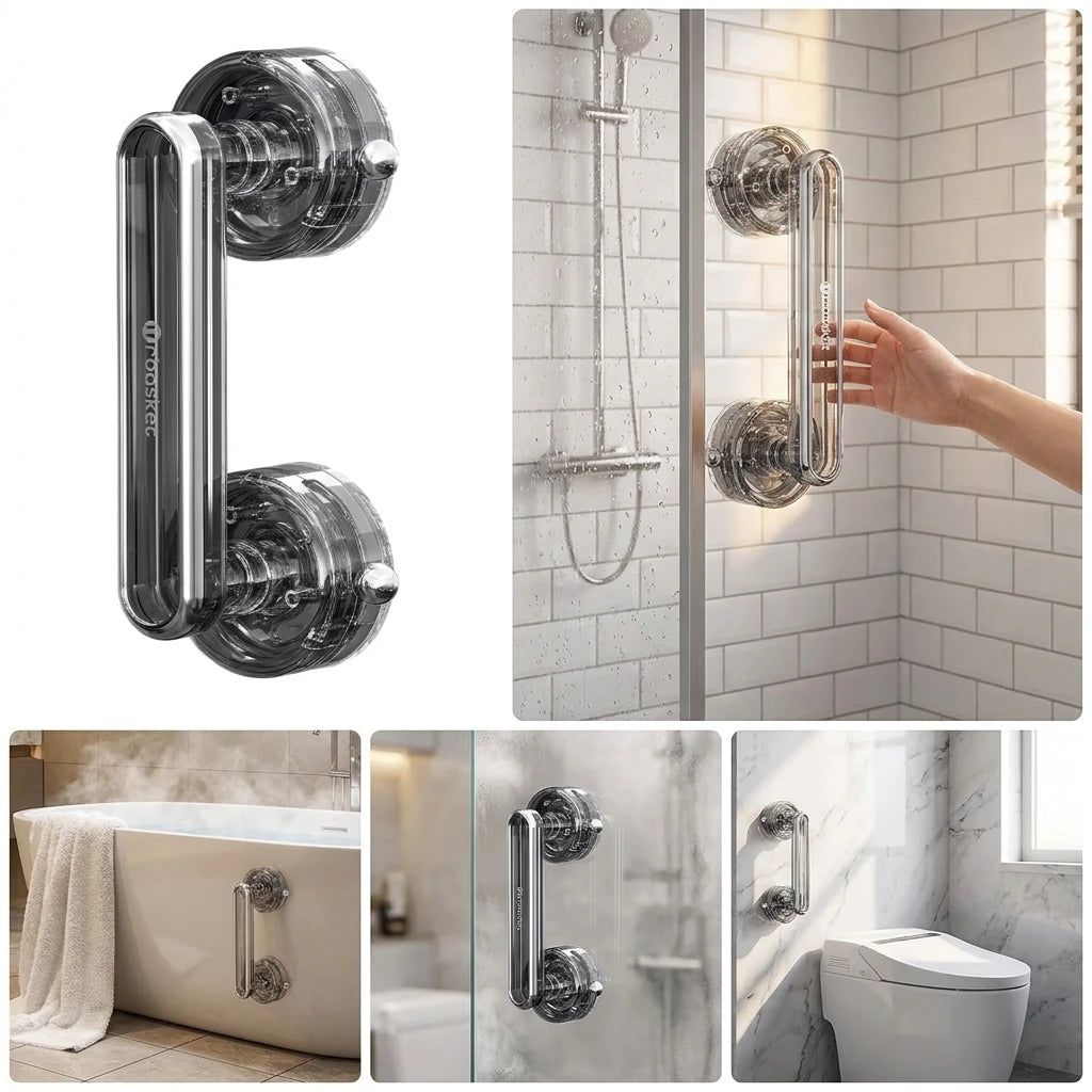 Waterproof Anti-slip Suction Cup Sliding Door Handle Removable