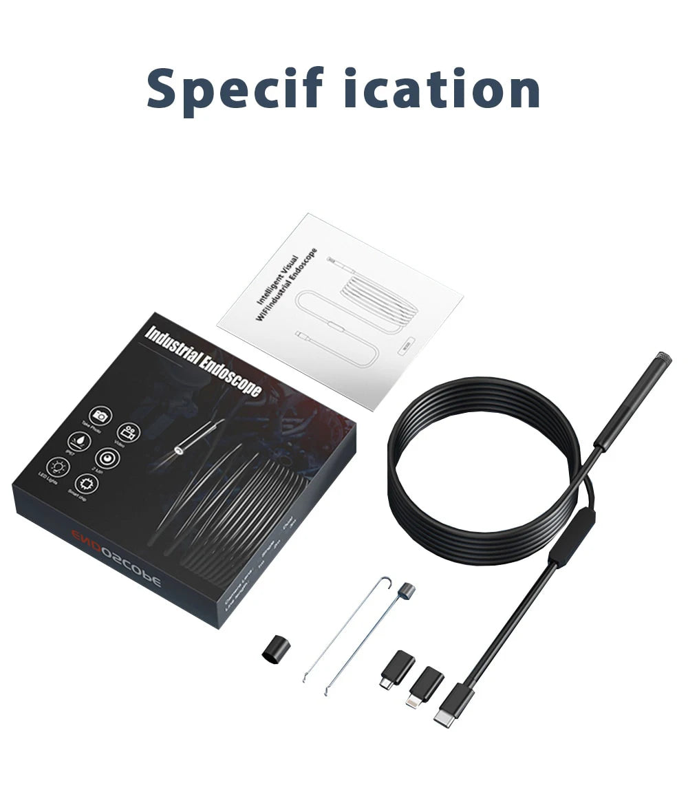 2MP Industrial Endoscope Camera Single/Dual Lens Mini Inspection