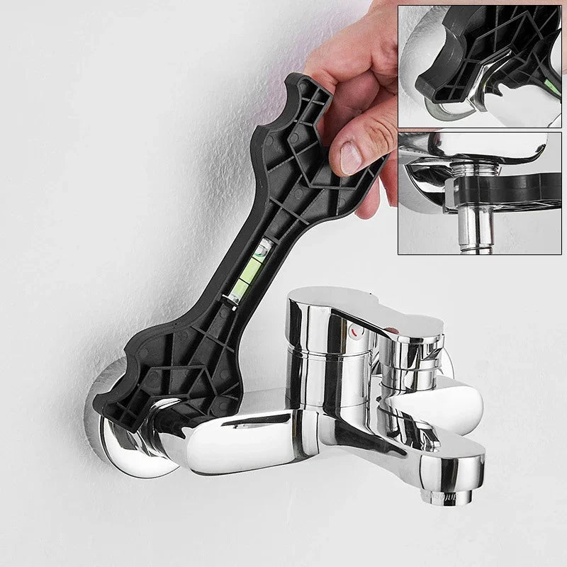 Multifunctional Dual Headed Wrench With Level Manual Tap Spanner