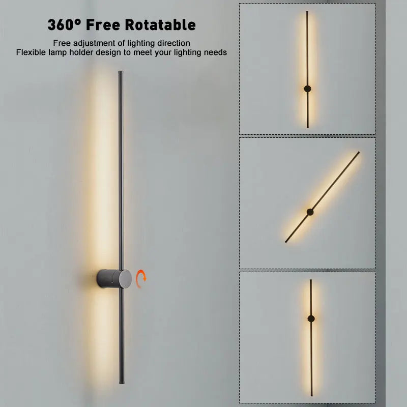 Indoor Dimmable LED Wall Lamps for Bathroom Bedroom 360° Rotatable