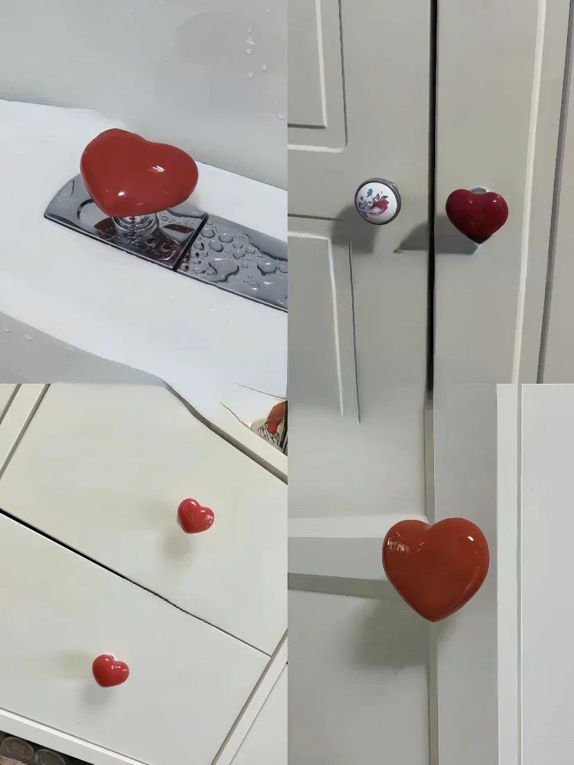 Handle Toilet Press Button Heart Shaped Press Tank Push Switch Toilet