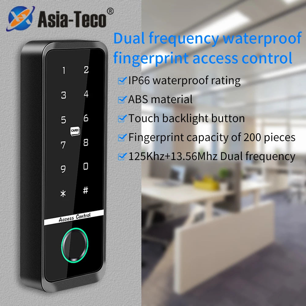 Fingerprint Access Control System IP66 Waterproof Biometrics Outdoo...