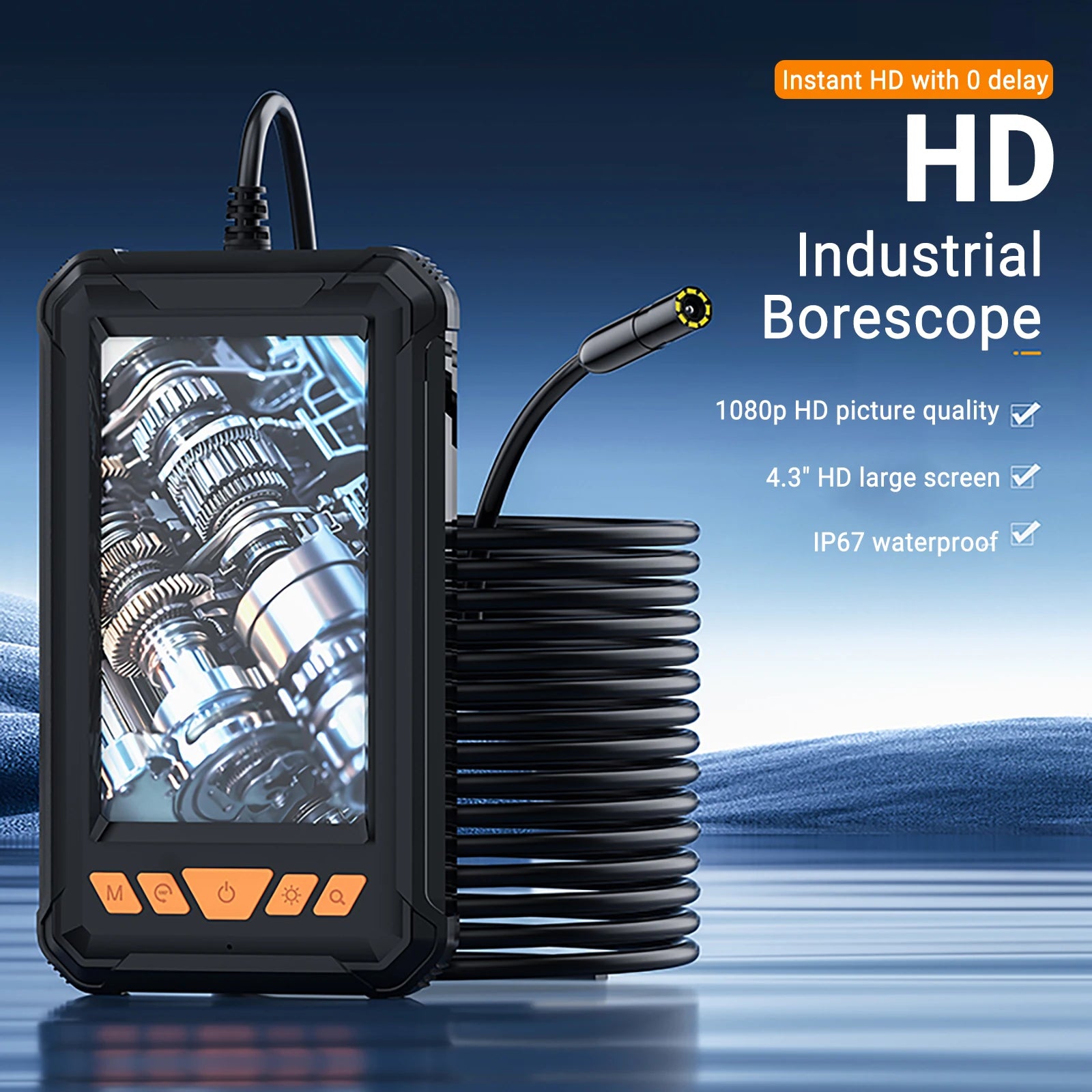 Single & Dual Industrial Endoscope Camera 4.3'' LCD Digital Handheld