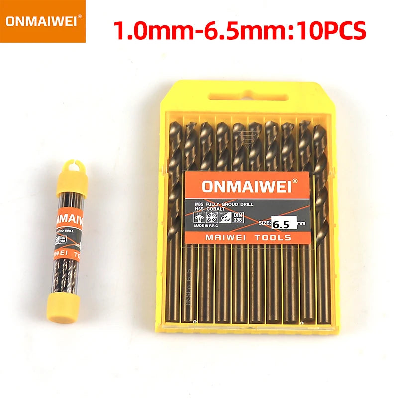 5-10pcs 1-13mm HSS M35 Cobalt Twist Drill Bit Set Solid Tungsten Bits