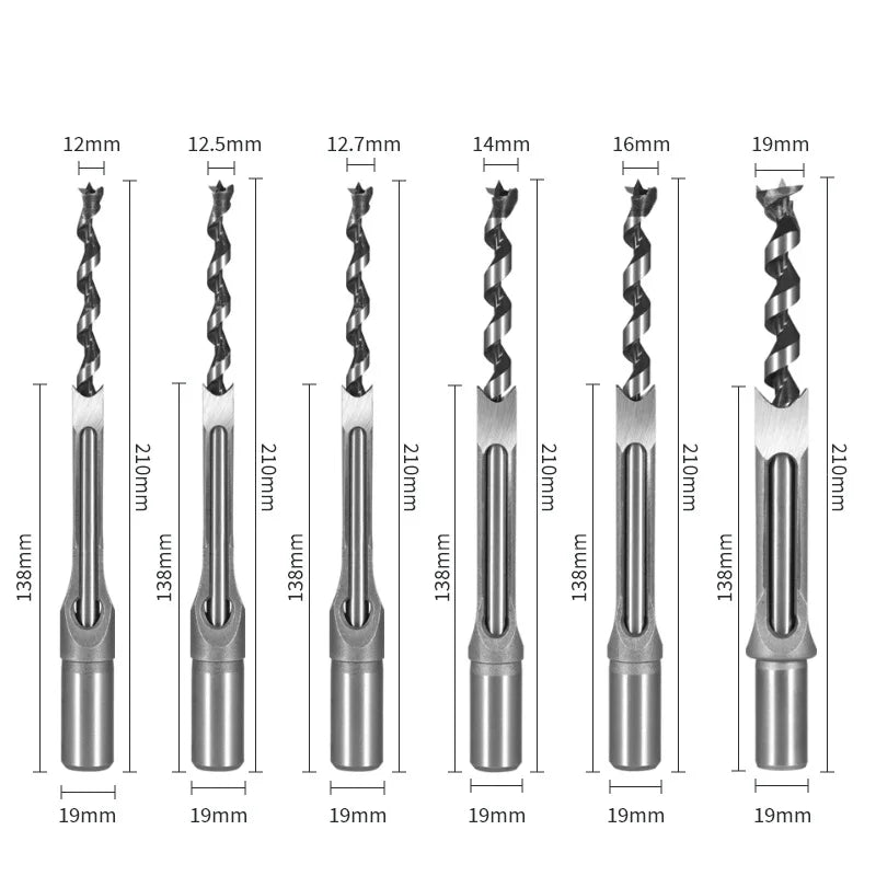 6-16mm HSS Square Hole Drill Woodworking Drill Tools Auger Mortising