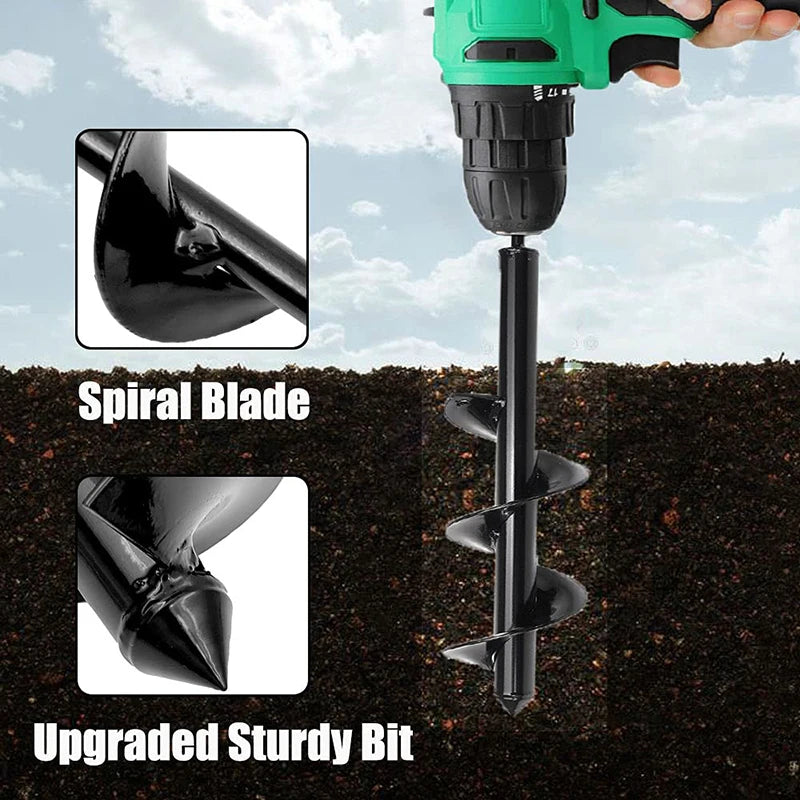 Garden Auger Drill Bit for Planting Solid Shaft Bulb Auger,Heavy Duty