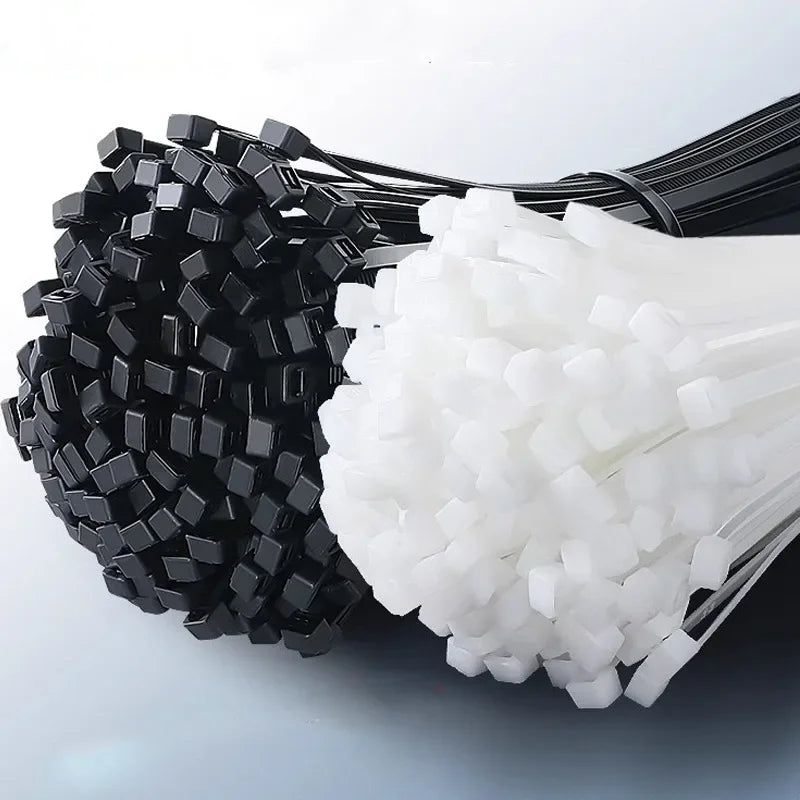 1000/100Pcs Nylon Cable Ties Self-locking Cord Ties Straps Adjustable