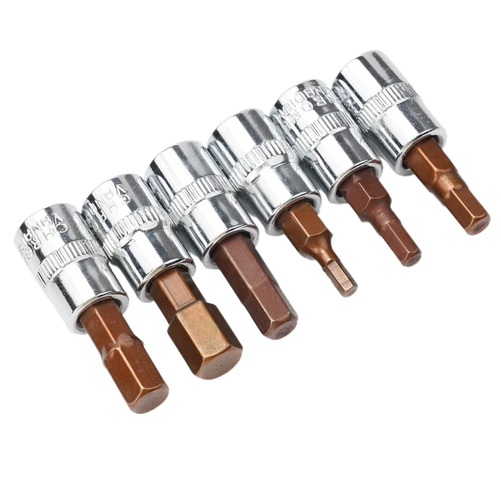 6Pcs 1/4 Inch Screwdriver Bit Socket Set Hex Screw Driver Bits H3-H8