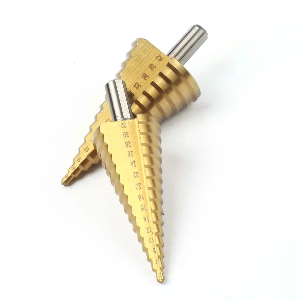 4-52mm 4-42mm 4-32mm Step Drill Bit Set Titanium Straight Flute