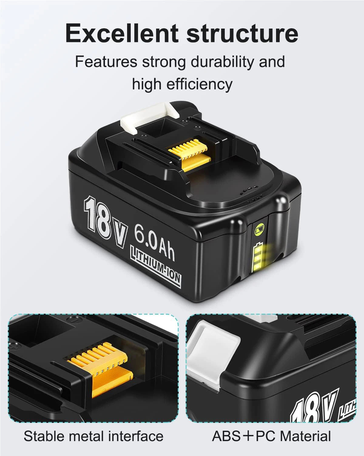 18V 6.0Ah Powerful Replacement For Makita Compatible For Makita
