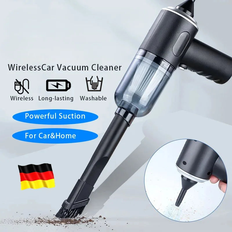 9000Pa Mini Wireless Car Vacuum – USB Charge Wet & Dry Handheld