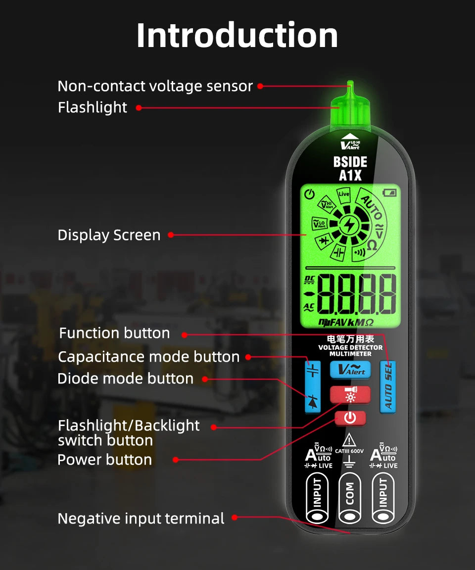 BSIDE NEW Voltage Tester Pen Multimeter Electronic USB Tester