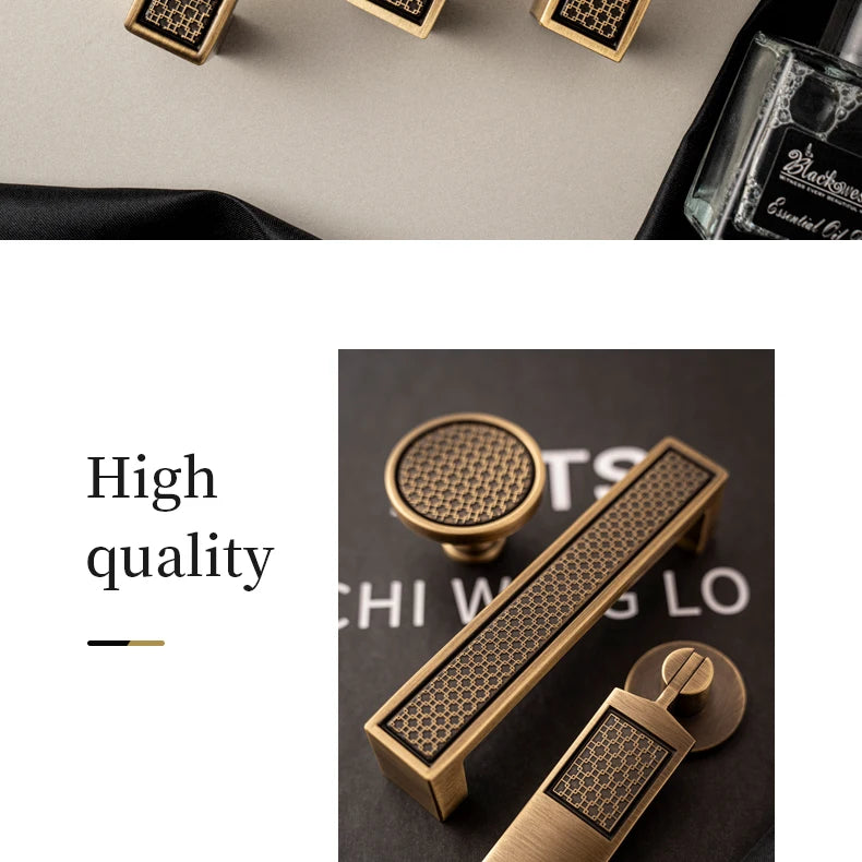 Santaya Antique Brass Handle Luxury Bronze Pull Kitchen Cabinet
