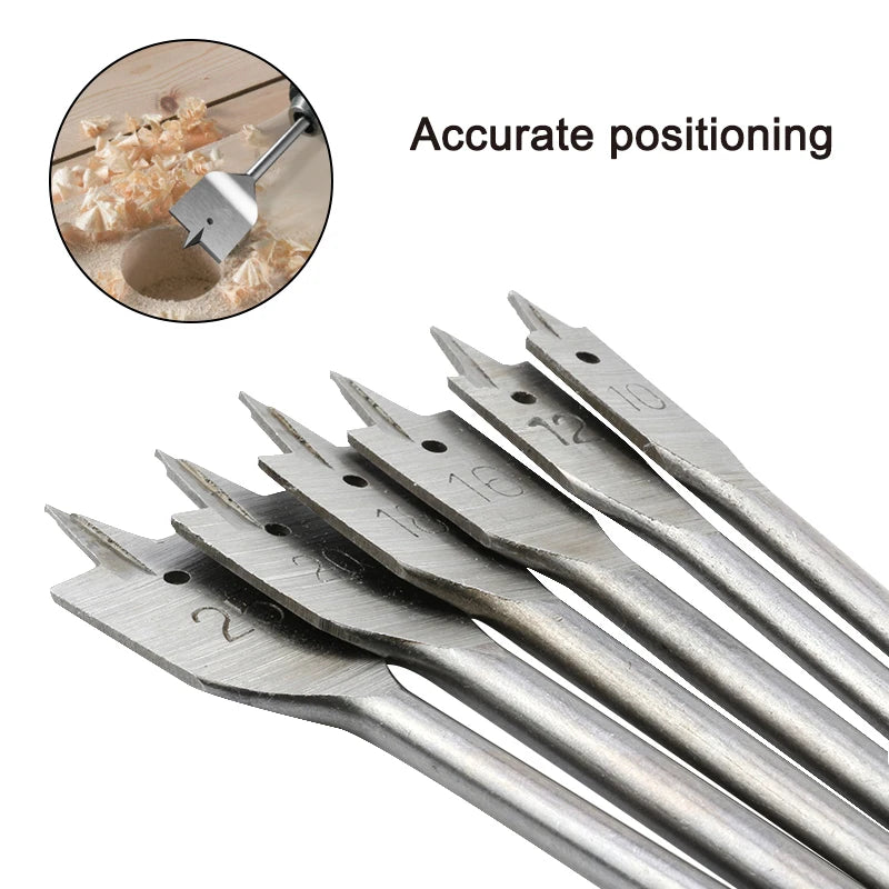 6pc Natural Color Three Pointed Flat Drill Hexagonal Handle