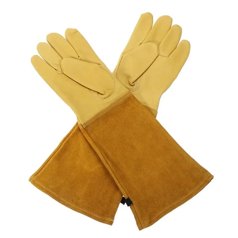 1 Pair Gardening Rose Pruning Gauntlet Heavy Duty Gloves Thorn Proof
