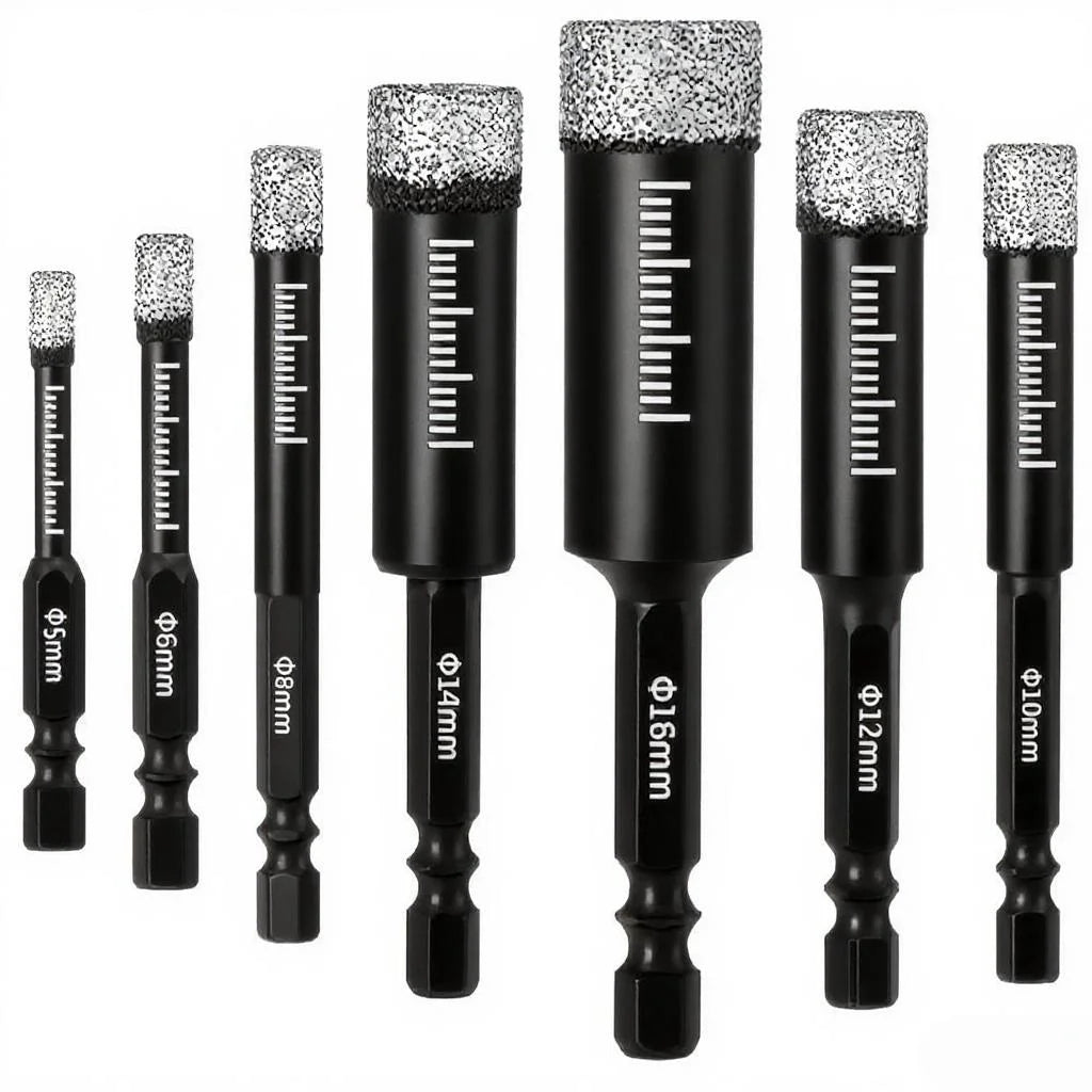 Dry Diamond Drill Bit Set — For Granite, Ceramic Tile,  - View 1
