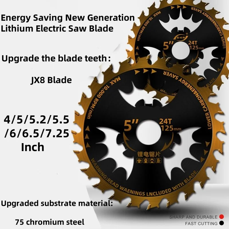 Circular Saw Blade for Wood Cutting – 4" to 7.25" Electric Woodworking Saw Blade 24T Alloy 110–185mm