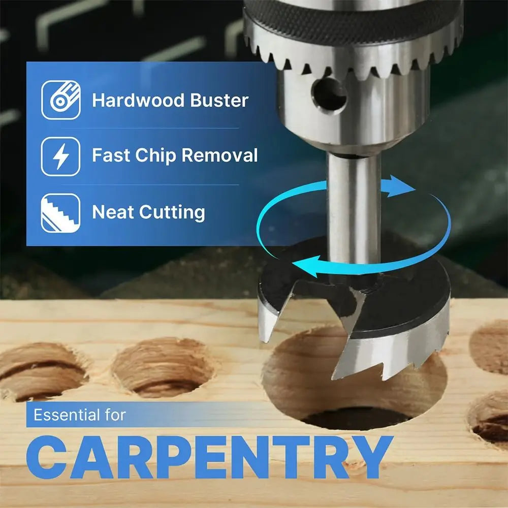 High Carbon Steel Forstner Boring Drill Bits Multi-Tooth 1/4