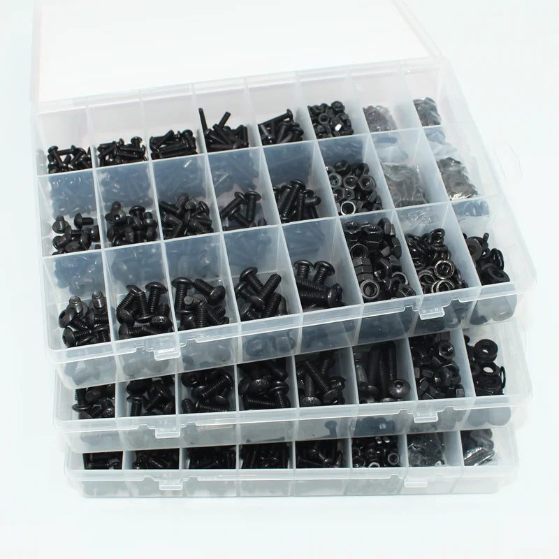 2510p Round Hex Cap Screw kit M2 M2.5 M3 M4 M5 M6 Black 10.9 Grade