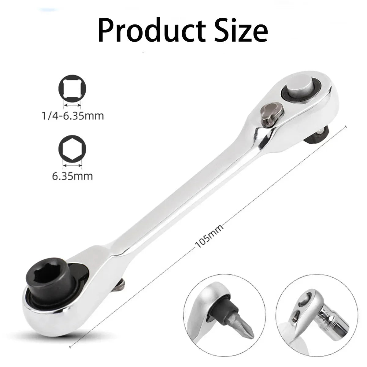 Rafford Mini Treble 1/4 Ratchet Wrench Double Ended Quick Socket