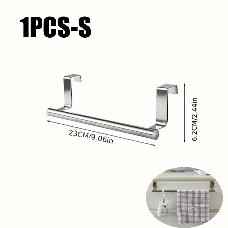 1/2p Towel Rod Steel Metal Wire Over Cabinet Towel Rack Storage