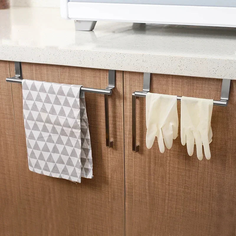 1/2p Towel Rod Steel Metal Wire Over Cabinet Towel Rack Storage
