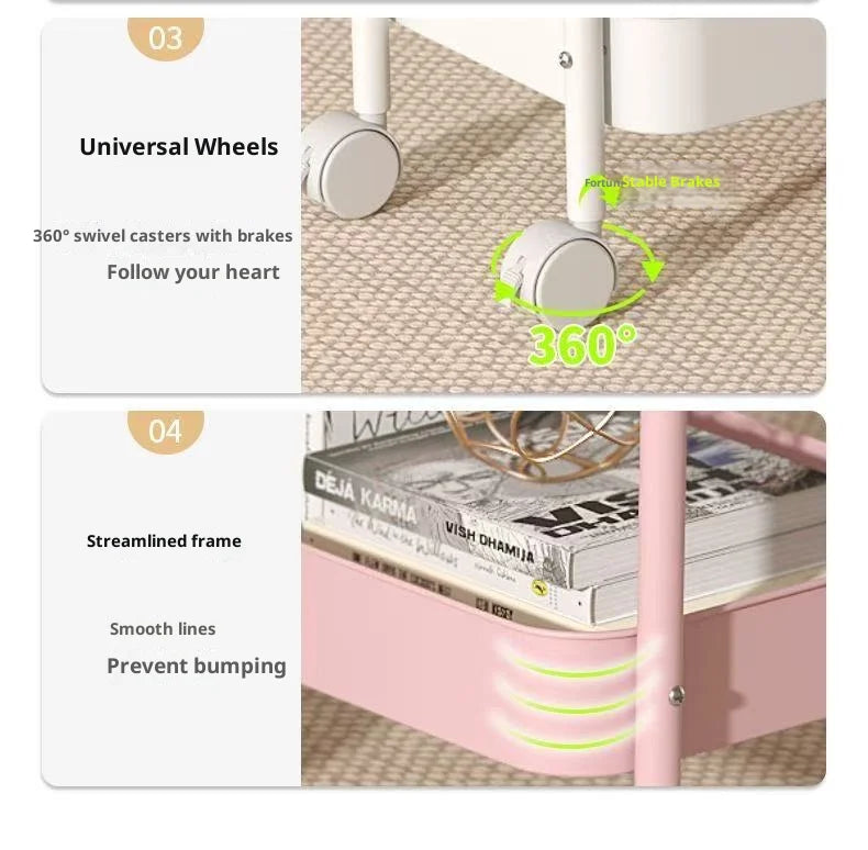 Small Trolley Multi-Layer Mobile Storage Rack
