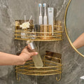 2pcs Luxury Metal Corner Shelves - Wall-Mounted, Painted Finish for...