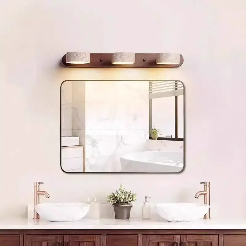Rotatable Spanish Natural Limestone Round LED Wall Lamp Double‑Sided