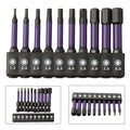 10Pcs Hex Head Wrench Drill Bit With Screwdrivers Bit Holder Set 1/4"