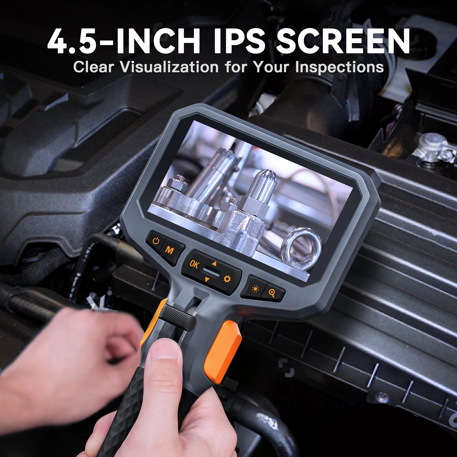 TESLONG TD450S 4.5Inch Screen Articulating Borescope 1080P 5 Inch IPS