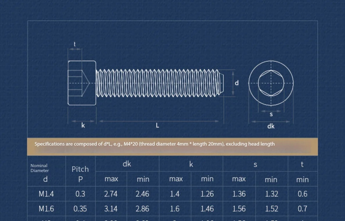 Super Long M4 Hex Socket Fasteners, 304 Stainless Steel Extra Long