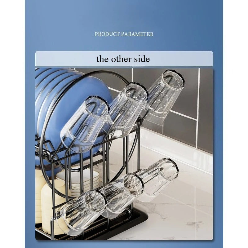 Removable and multifunctional double-layer dish drying rack drainage