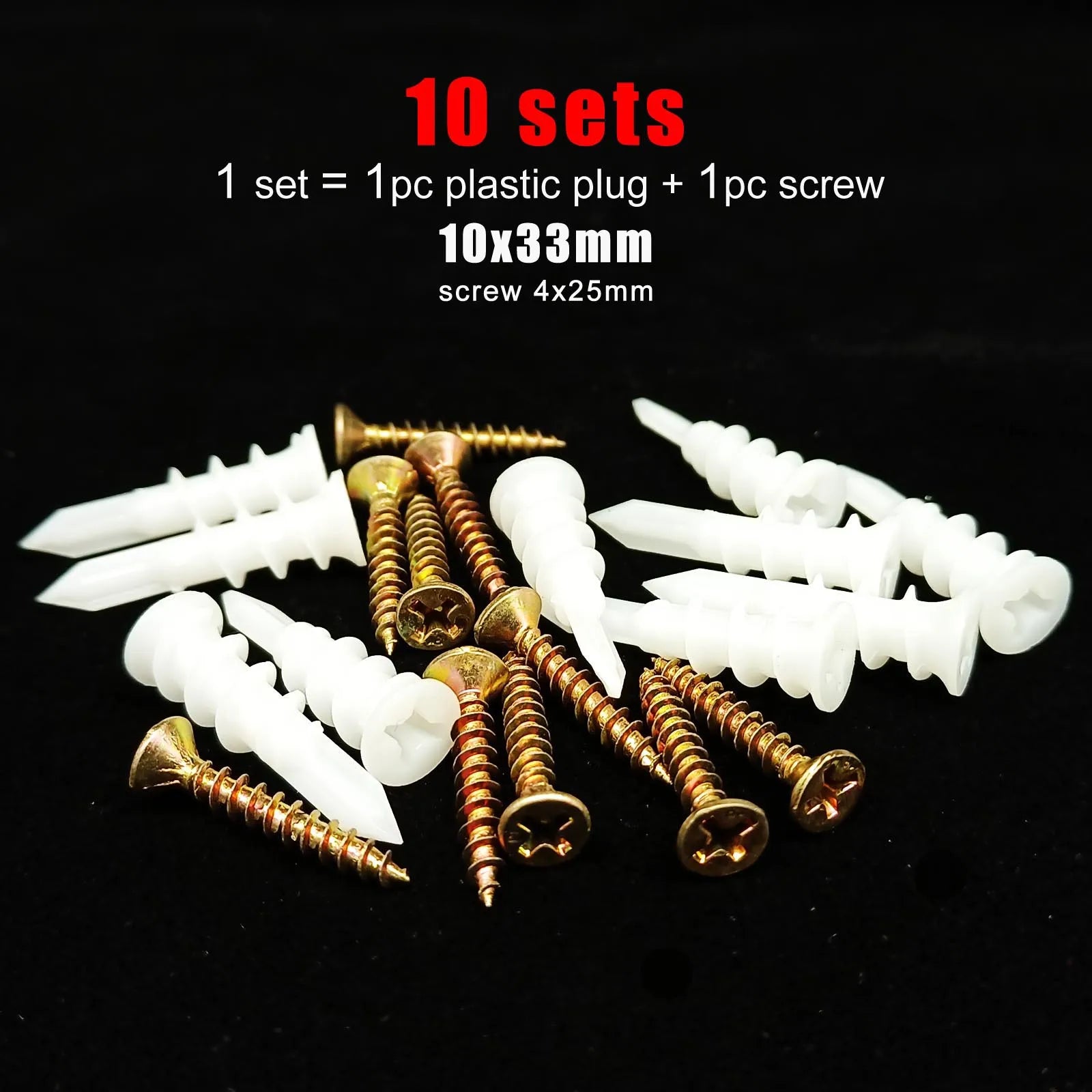 10sets Self Drilling Drywall Anchor with Tapping Screw for