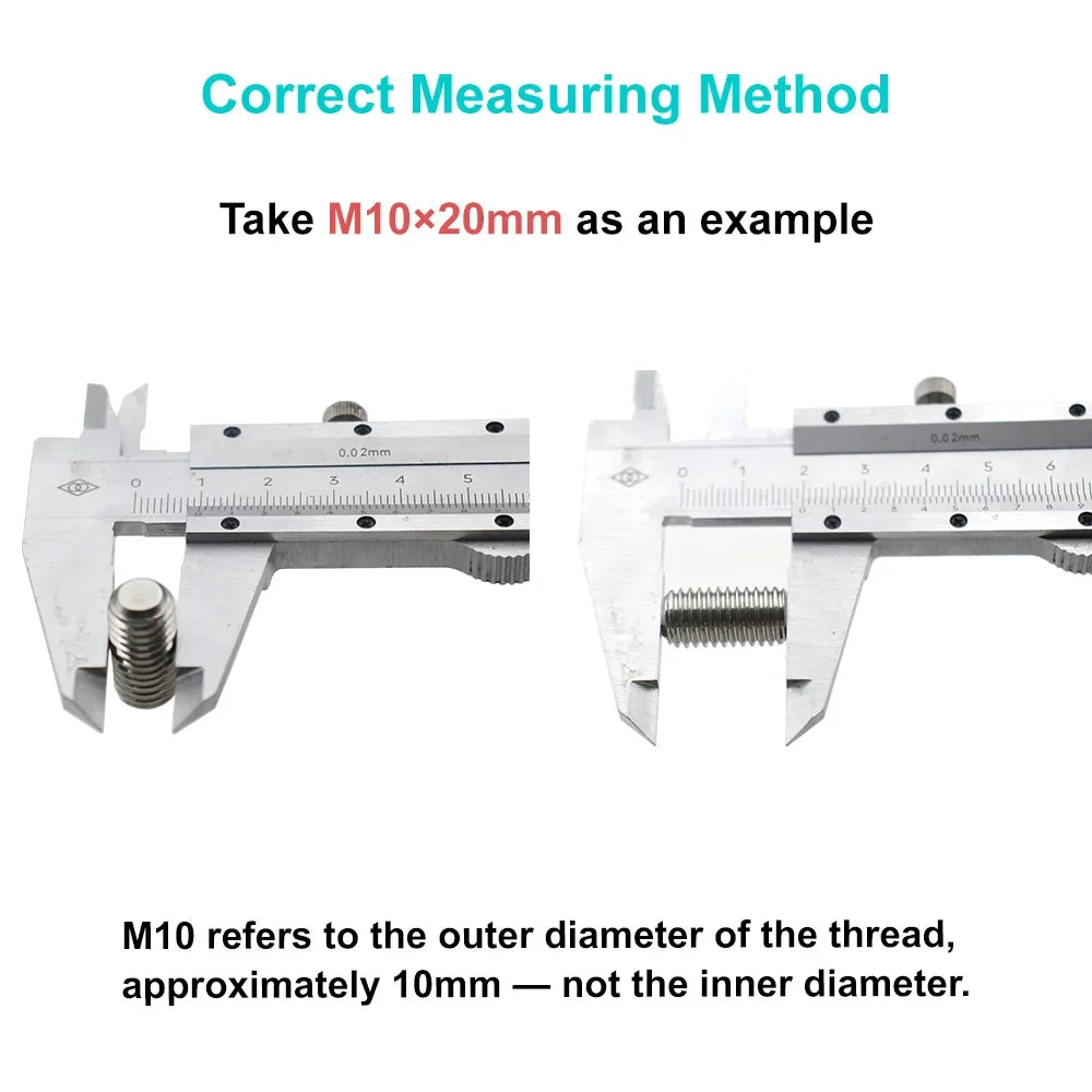 2-10pcs M1.6 M2 M3 M4 M5 M6 M8 M10 304 Stainless Steel Headless