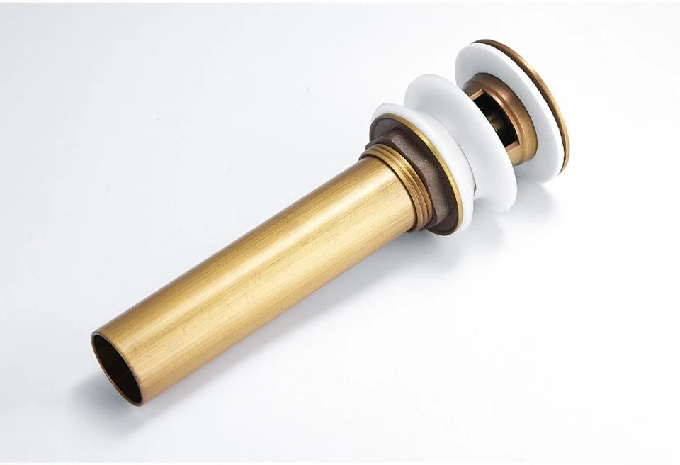 Antique Brass Pop Up Drain Bathroom Sink Push Down Pop Up Stopper