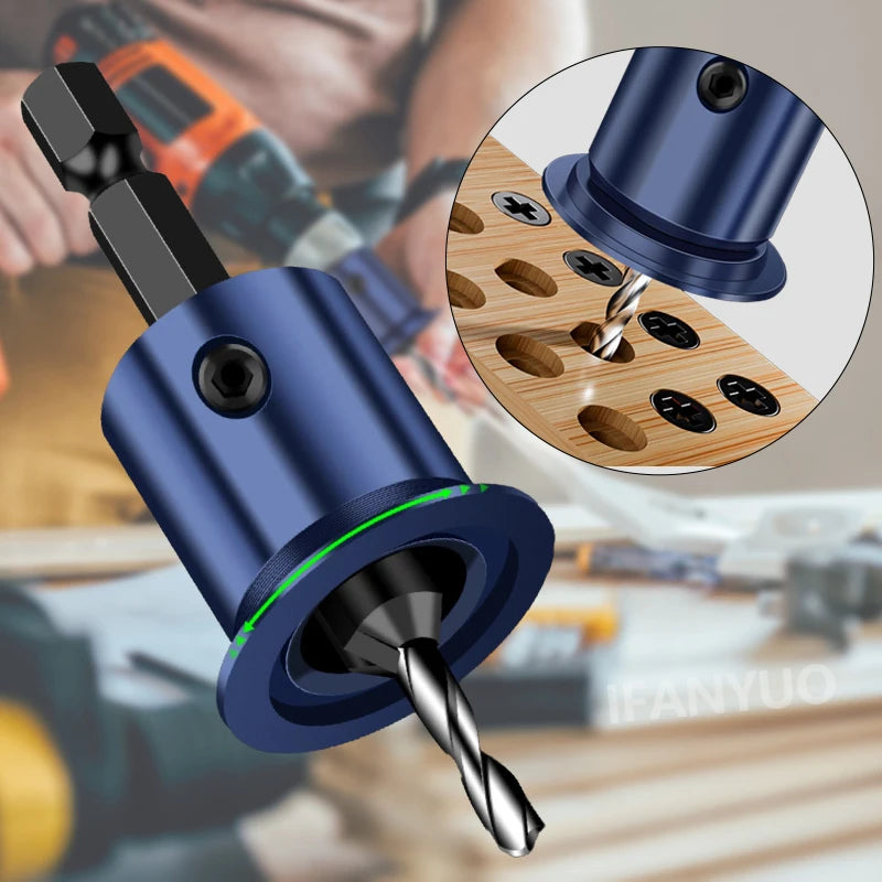 Hexagonal Handle Woodworking Countersunk Drill Bit 2-in-1 Adjustable