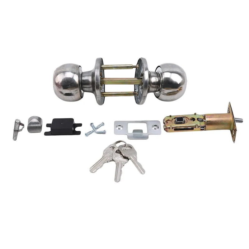 1 Piece Aluminum Alloy Globular Door Knobs Rotation Lock Knobset Ha