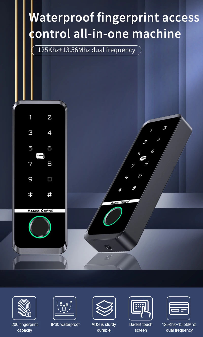 Fingerprint Access Control System IP66 Waterproof Biometrics Outdoor